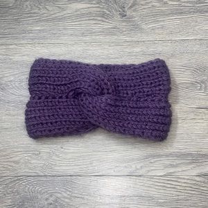 Bohemian purple knitted headwrap